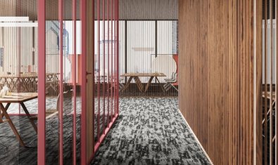 Why is carpet the most important element in office design?