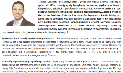 Biznesowa dziesiątka, czyli 10 pytań do... Tomasza Urbańskiego - www.myfloor.pl